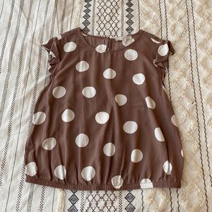 LOFT polka dot dress shirt size L